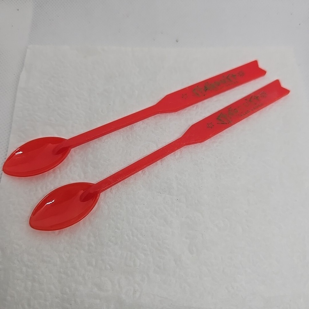 Vintage Stardust Casino Las Vegas Swizzle Sticks Red Plastic Drink Stirs 2pc